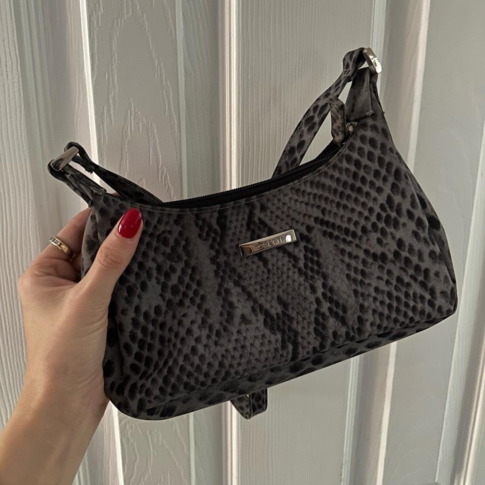 {VINTAGE} Y2K 90s Black Snake Print Shoulder Bag